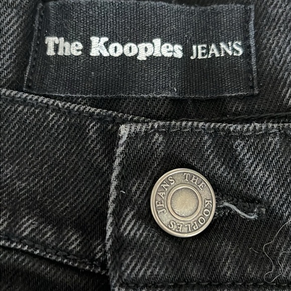 The Koople Jeans Ripped Black Cotton Denim Shorts - Size Small/Kooples Size 1 - Picture 3 of 10